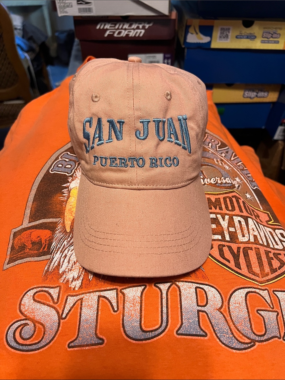 SAN JUAN PUERTO RICO DAD HAT WITH ADJUSTABLE STRAP PINK/SALMON/PEACH COLOR NWT